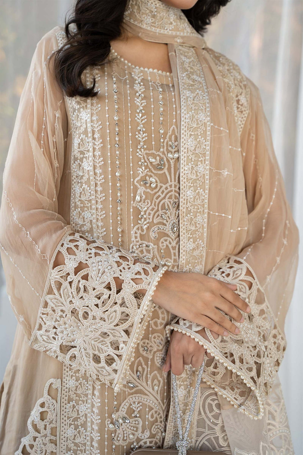 Maria B | 3 Piece Embroidered Chiffon Suit | SF-EF24-67 - Eemie's Studio