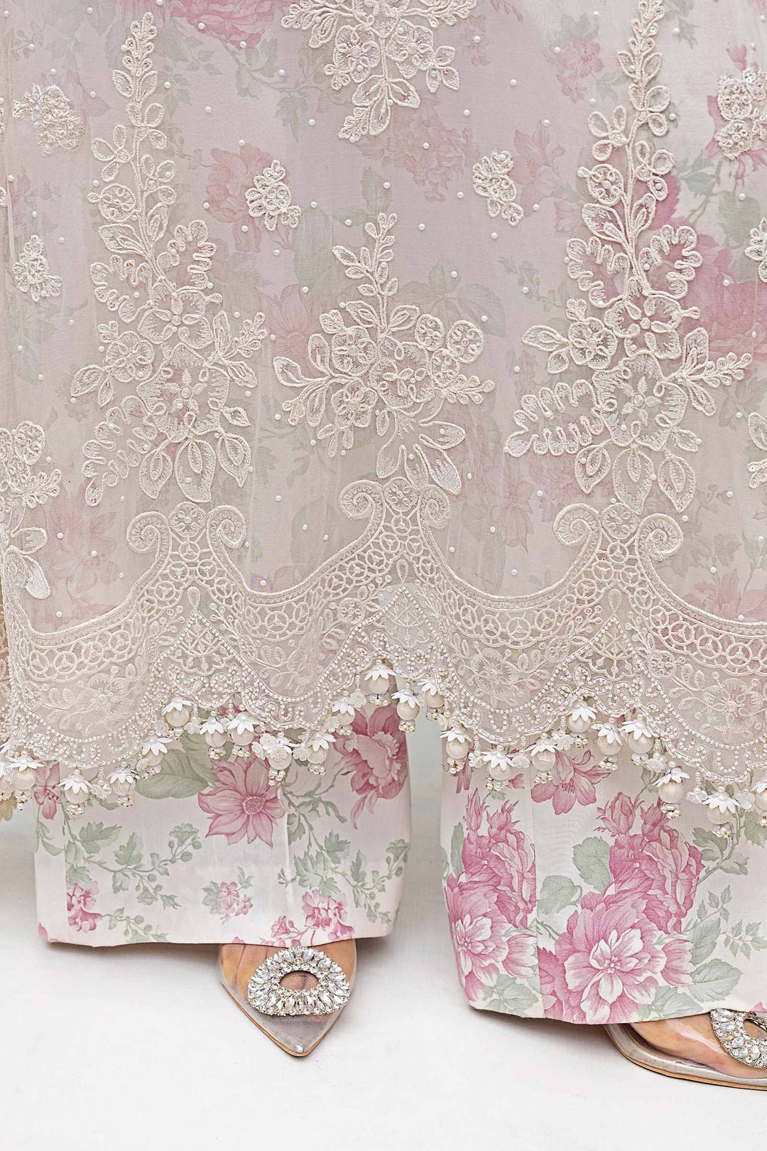 Maria.B Chiffons MPC-25-101 (Off White Rose) - Eemie's Studio