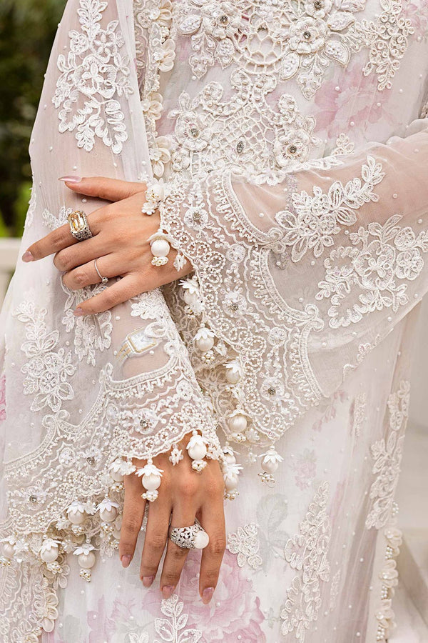 Maria.B Chiffons MPC-25-101 (Off White Rose) - Eemie's Studio