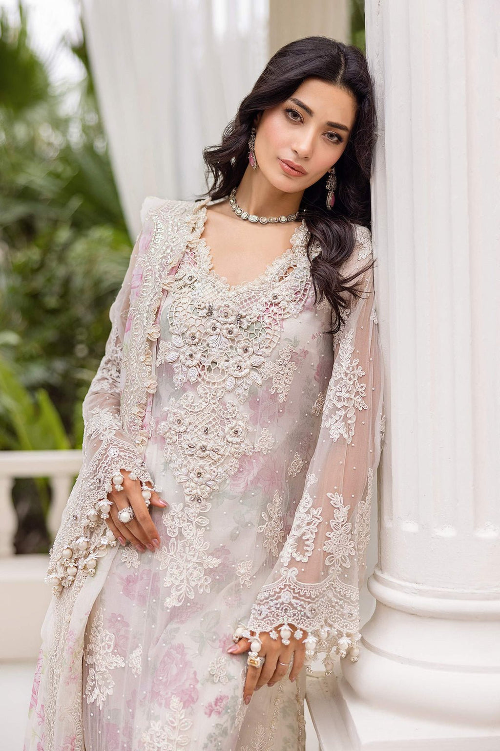 Maria.B Chiffons MPC-25-101 (Off White Rose) - Eemie's Studio