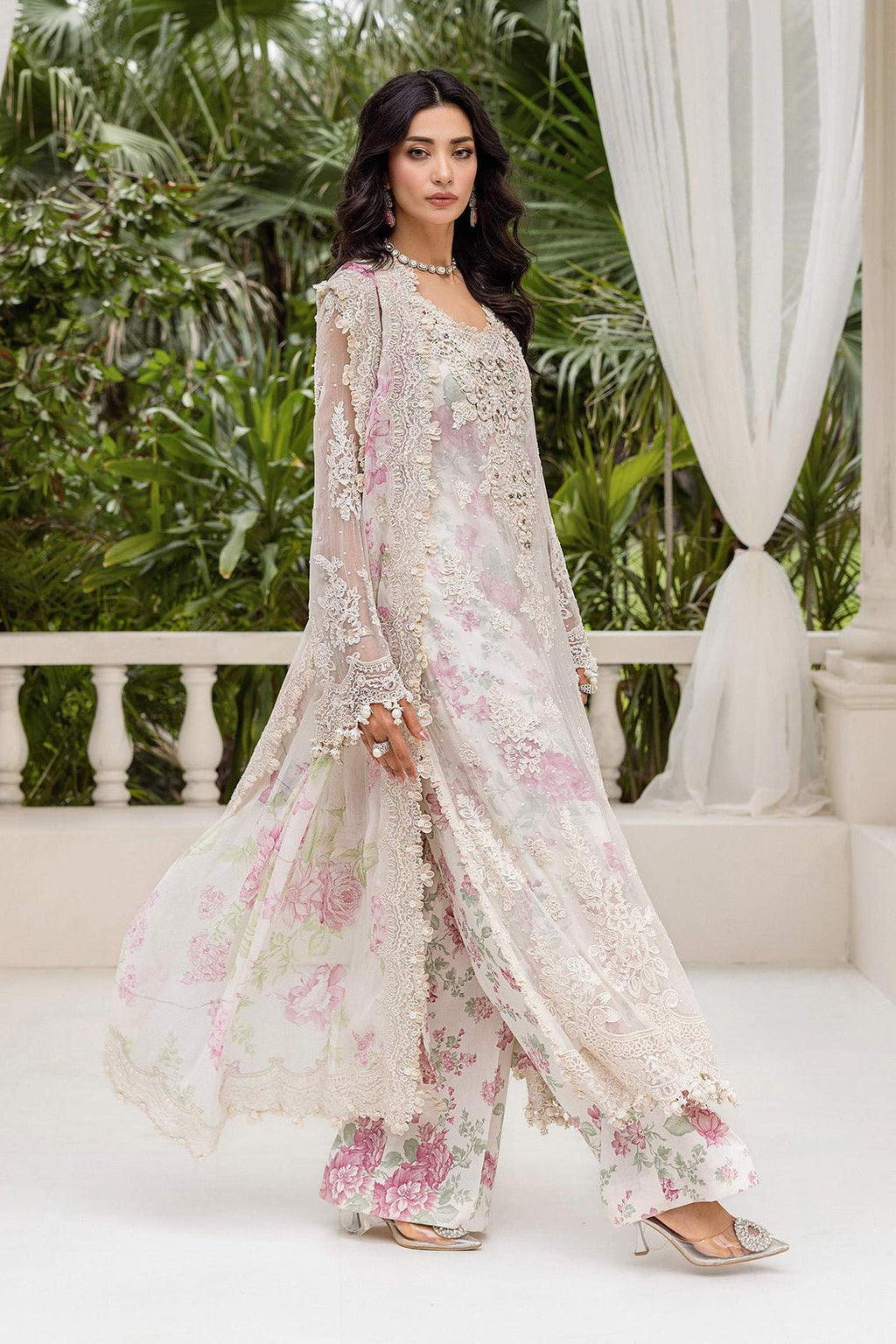 Maria.B Chiffons MPC-25-101 (Off White Rose) - Eemie's Studio