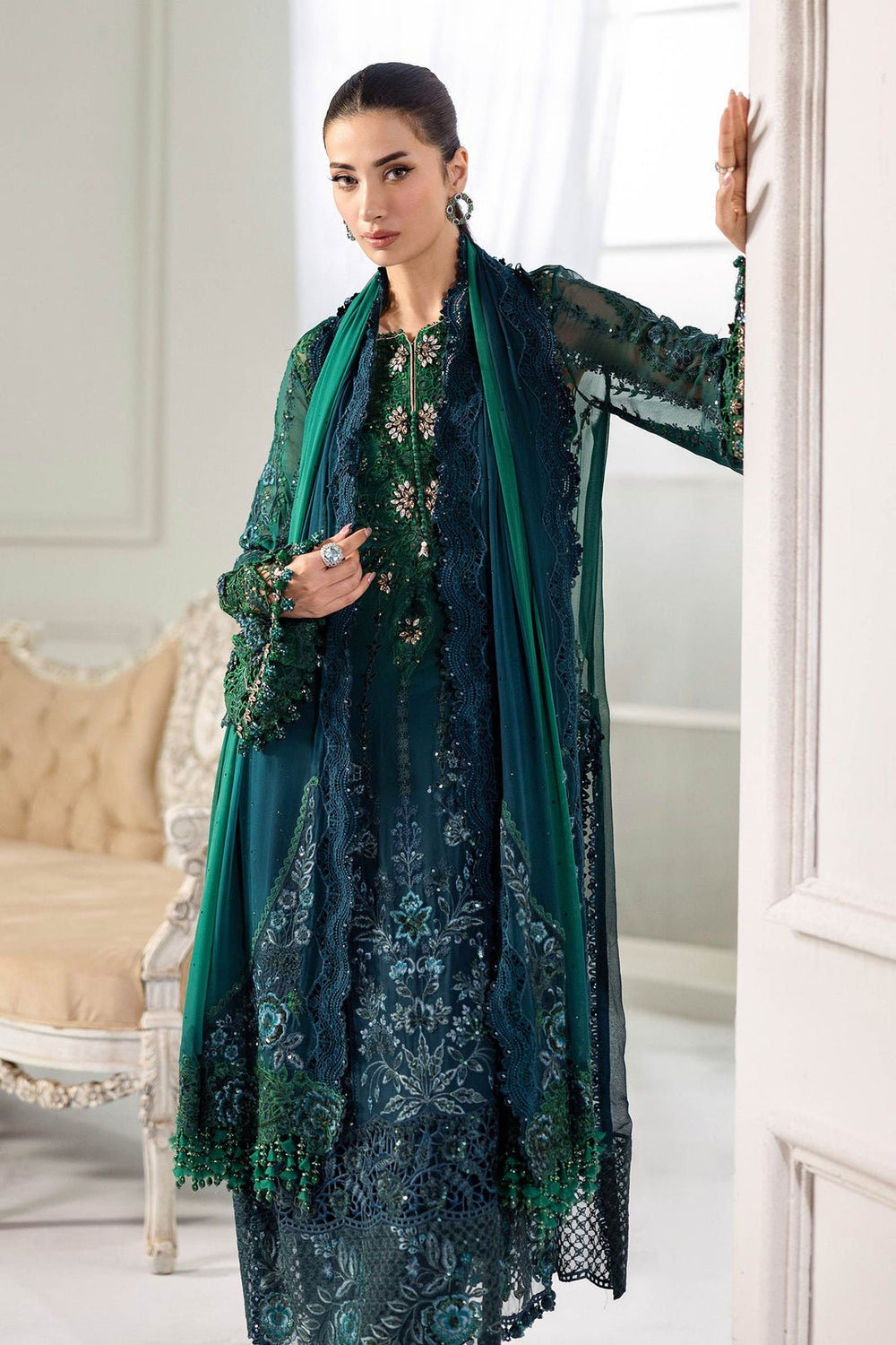 Maria.B Chiffons MPC-25-106 (Emerald Green To Teal) - Eemie's Studio