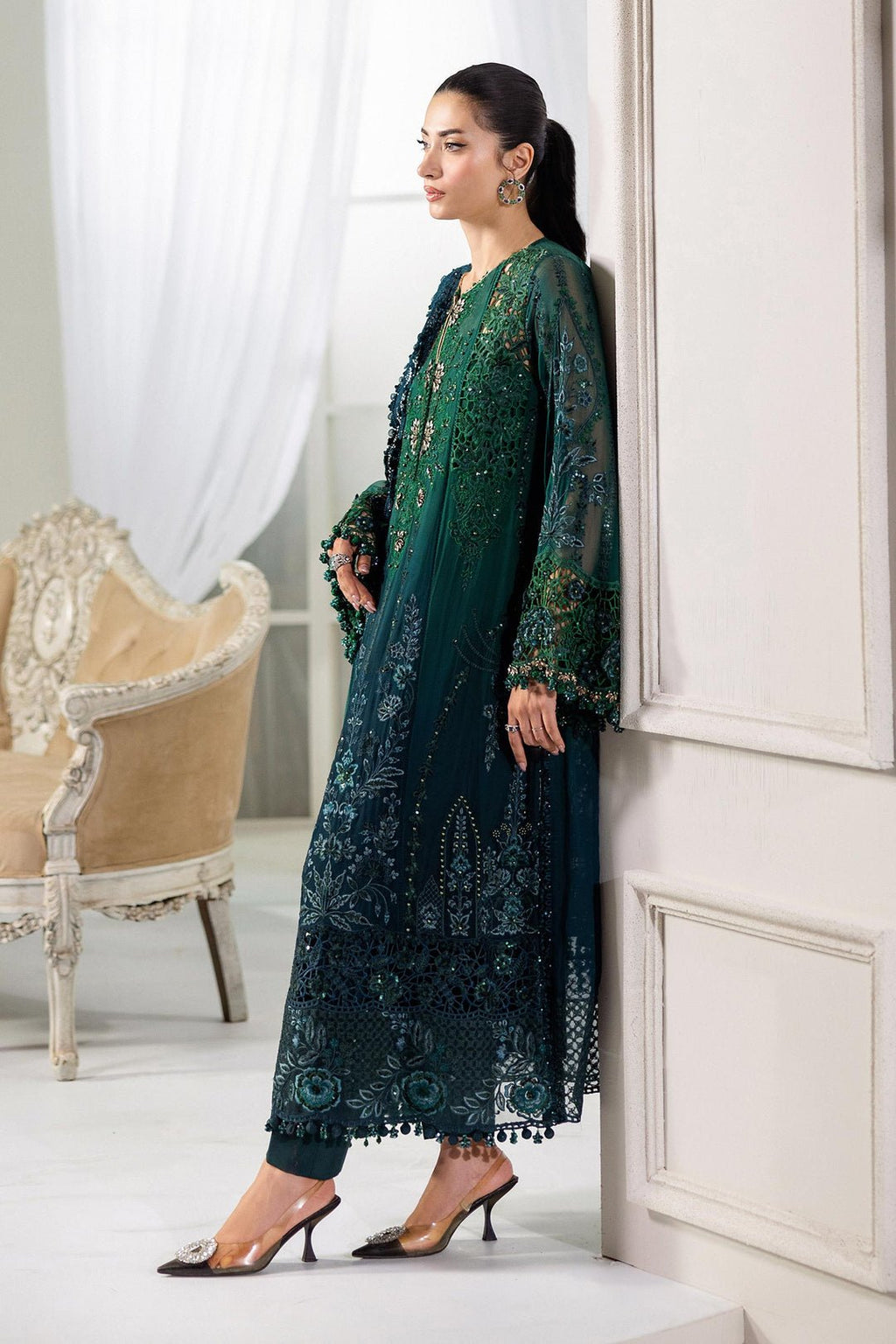 Maria.B Chiffons MPC-25-106 (Emerald Green To Teal) - Eemie's Studio