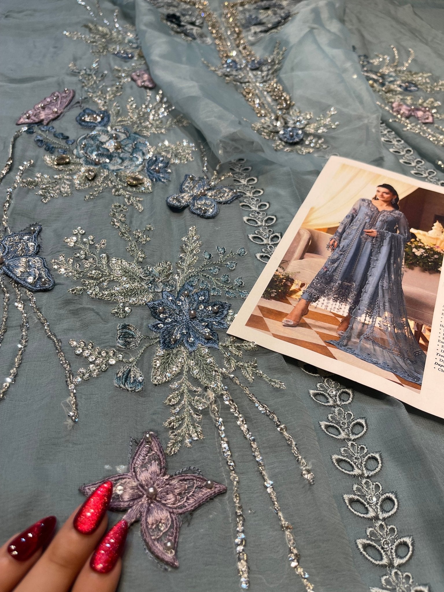 Maria.B Chiffons MPC-26-106-Slate Blue - Eemie's Studio