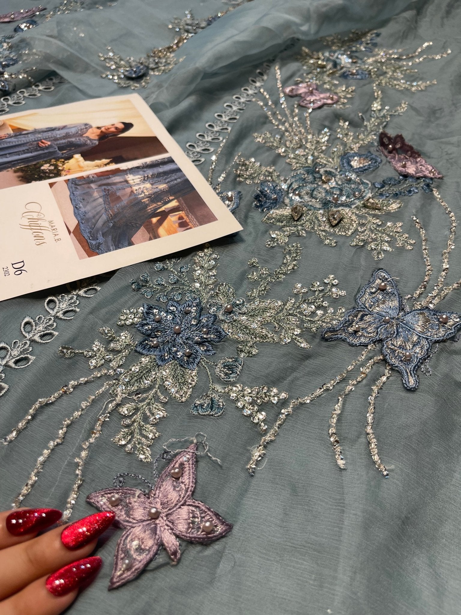 Maria.B Chiffons MPC-26-106-Slate Blue - Eemie's Studio