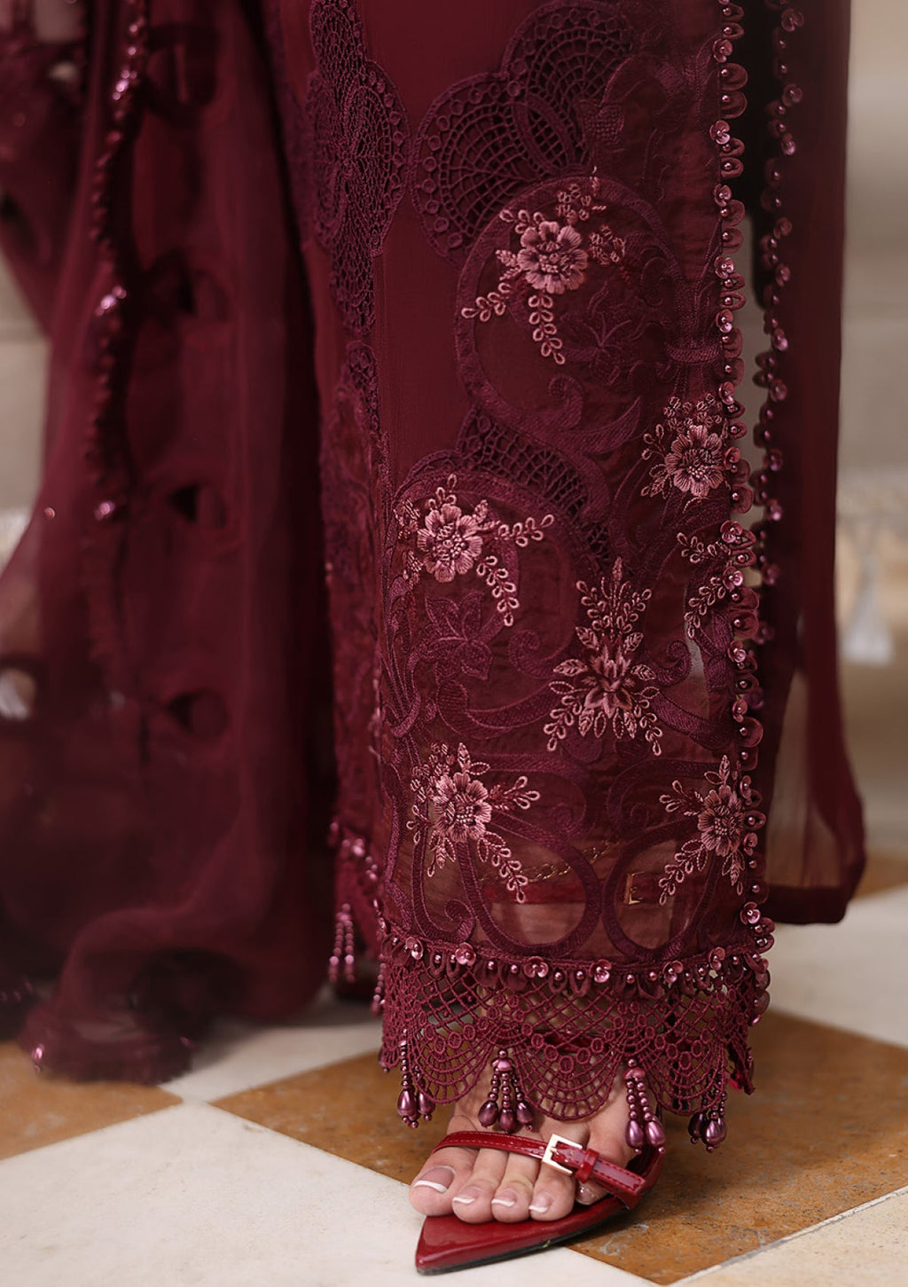 Maria.B Chiffons MPC-26-108-Burgundy - Eemie's Studio