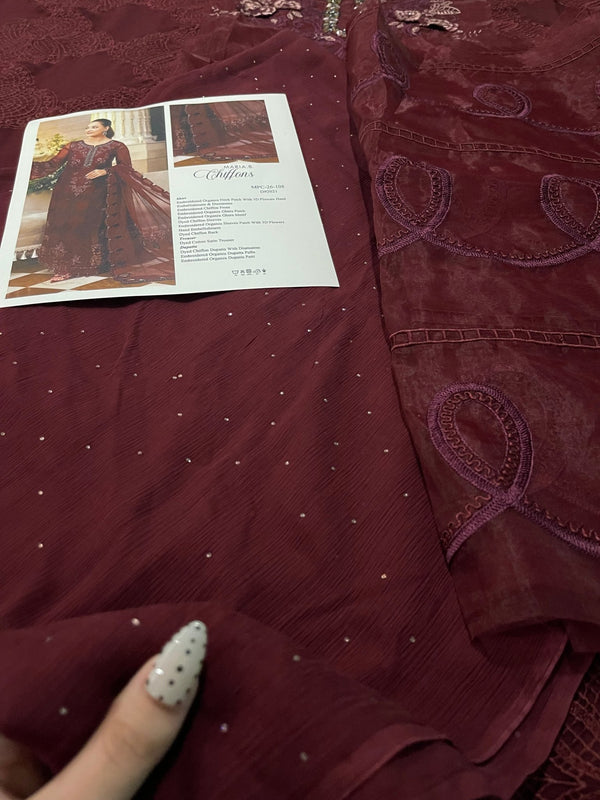 Maria.B Chiffons MPC-26-108-Burgundy - Eemie's Studio