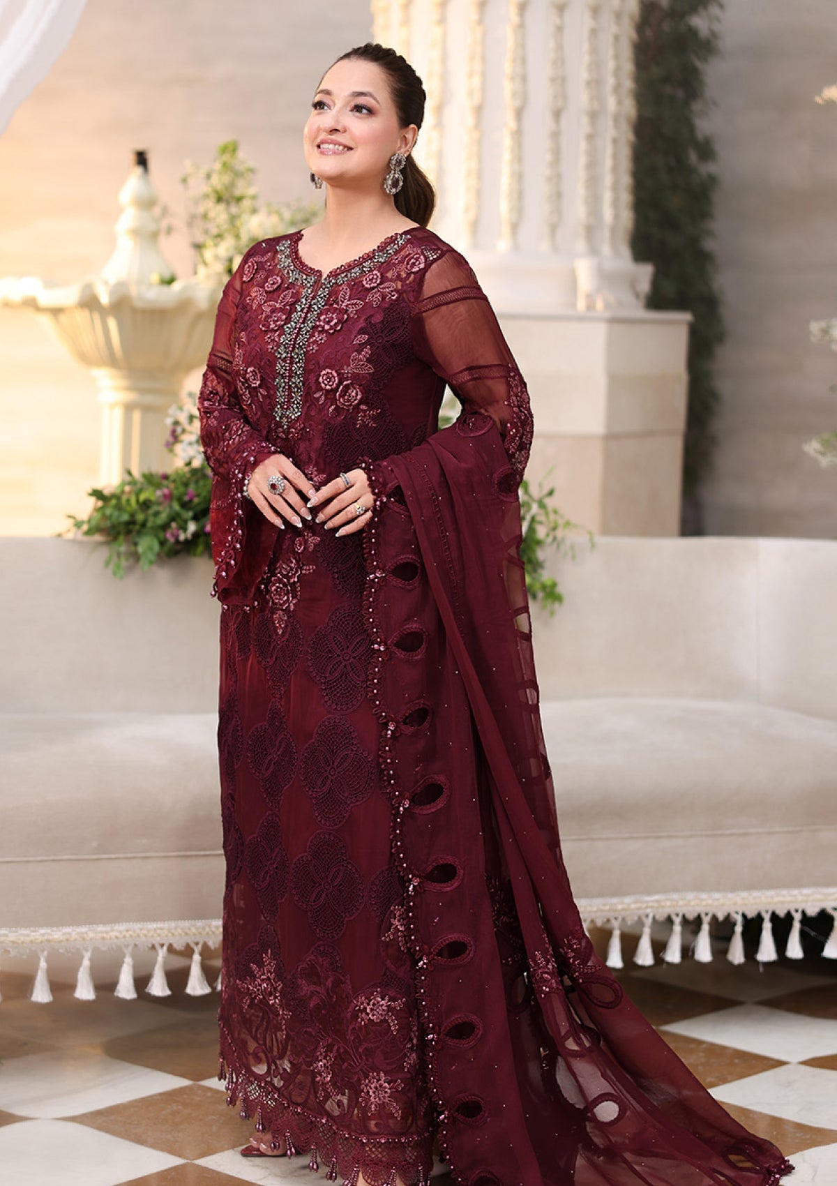 Maria.B Chiffons MPC-26-108-Burgundy Secondary image