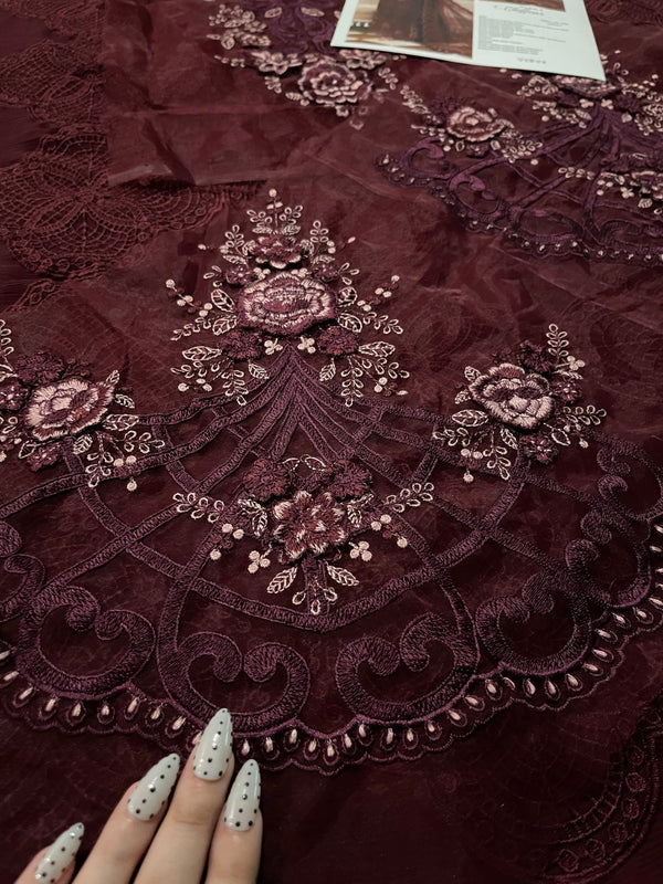 Maria.B Chiffons MPC-26-108-Burgundy - Eemie's Studio