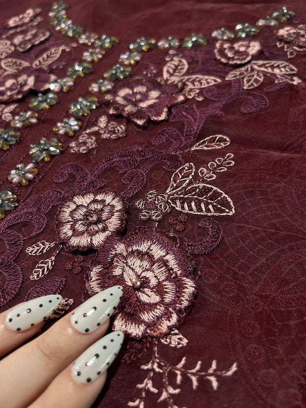 Maria.B Chiffons MPC-26-108-Burgundy - Eemie's Studio
