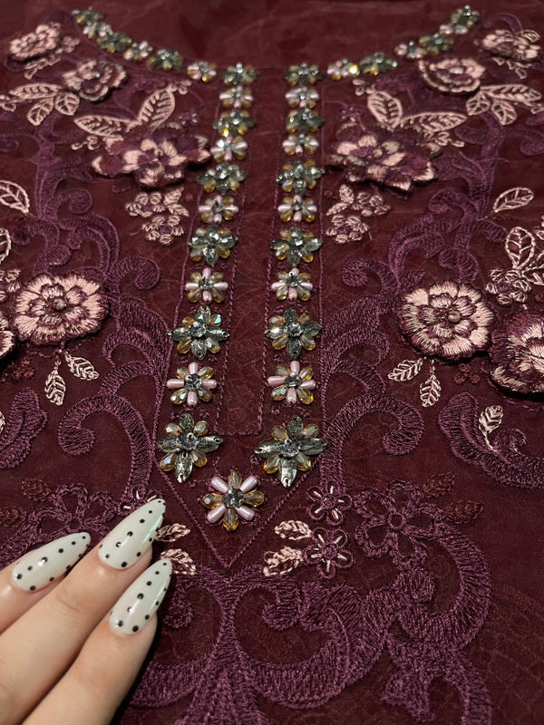 Maria.B Chiffons MPC-26-108-Burgundy - Eemie's Studio