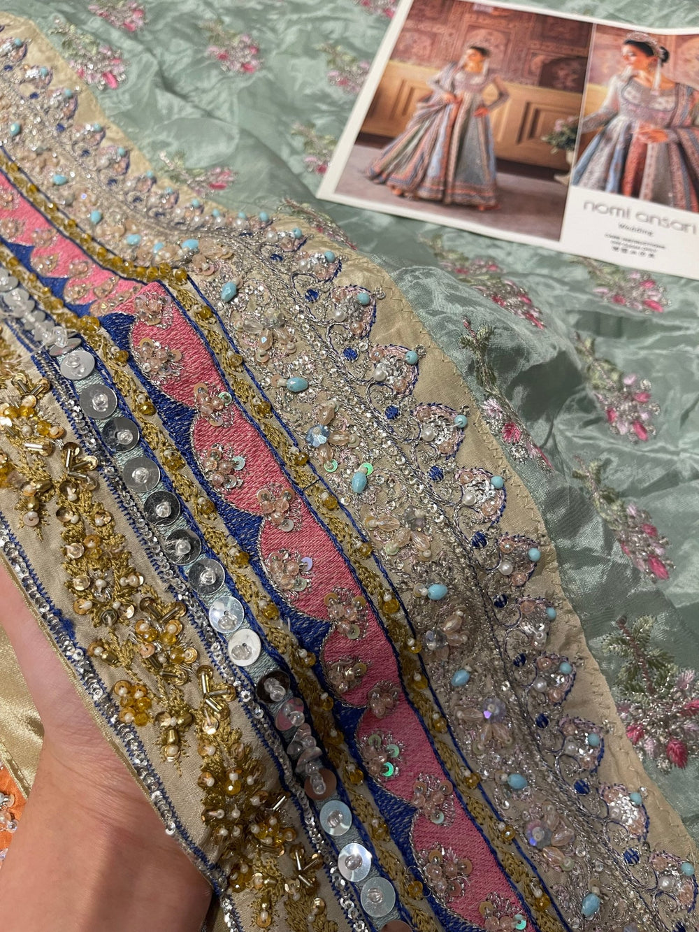 Nomi Ansari - Maryam Nawaz Pastel outfit - Eemie's Studio