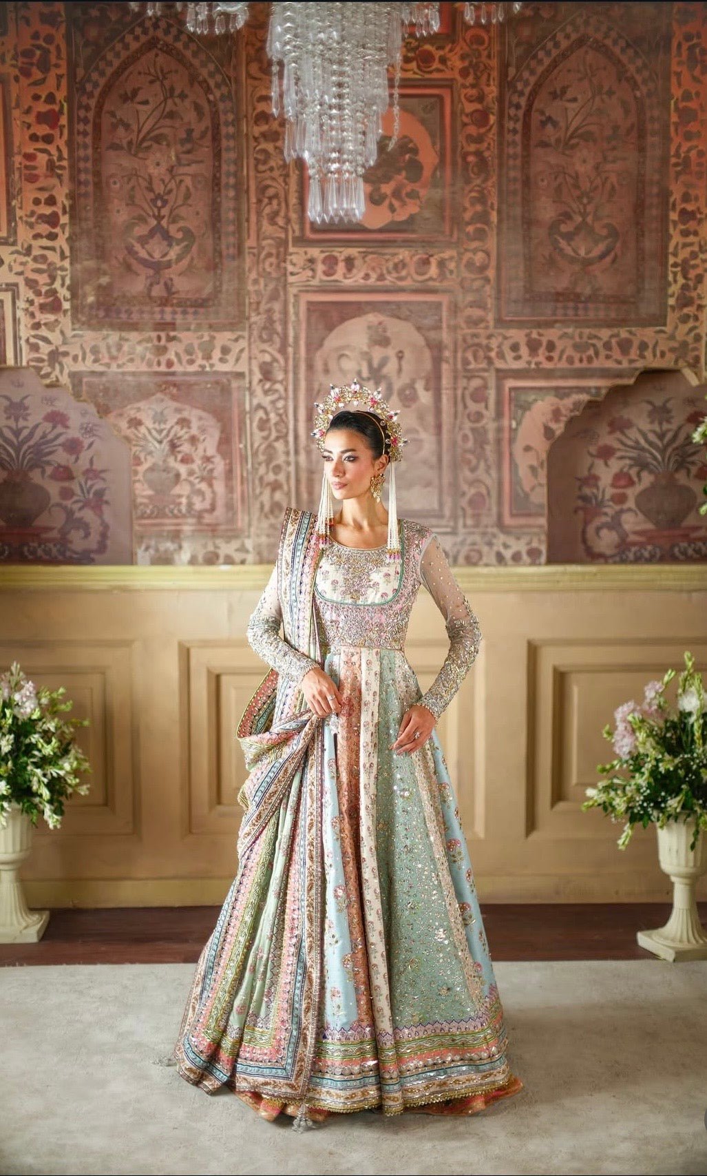 Nomi Ansari - Maryam Nawaz Pastel outfit - Eemie's Studio