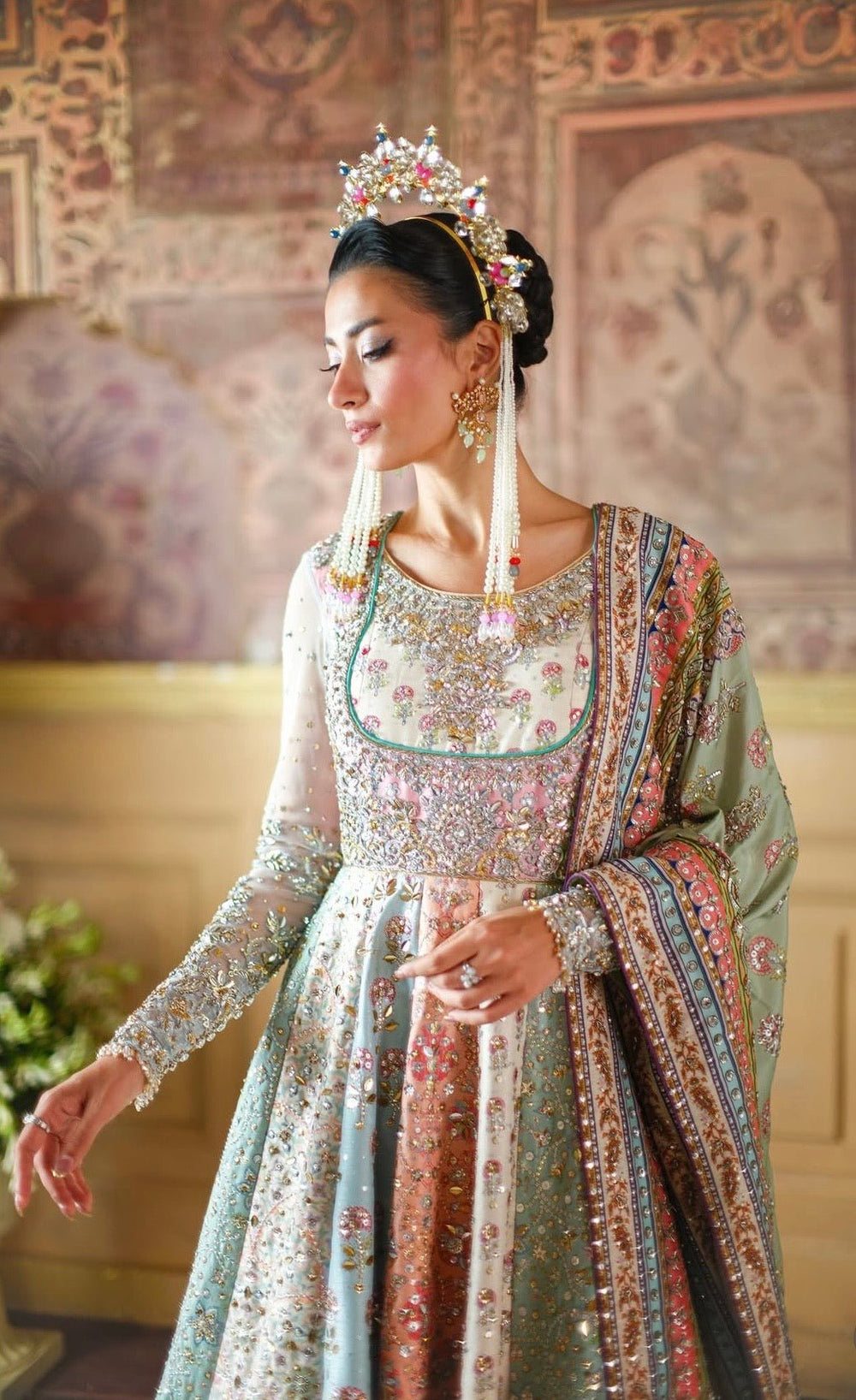 Nomi Ansari - Maryam Nawaz Pastel outfit - Eemie's Studio