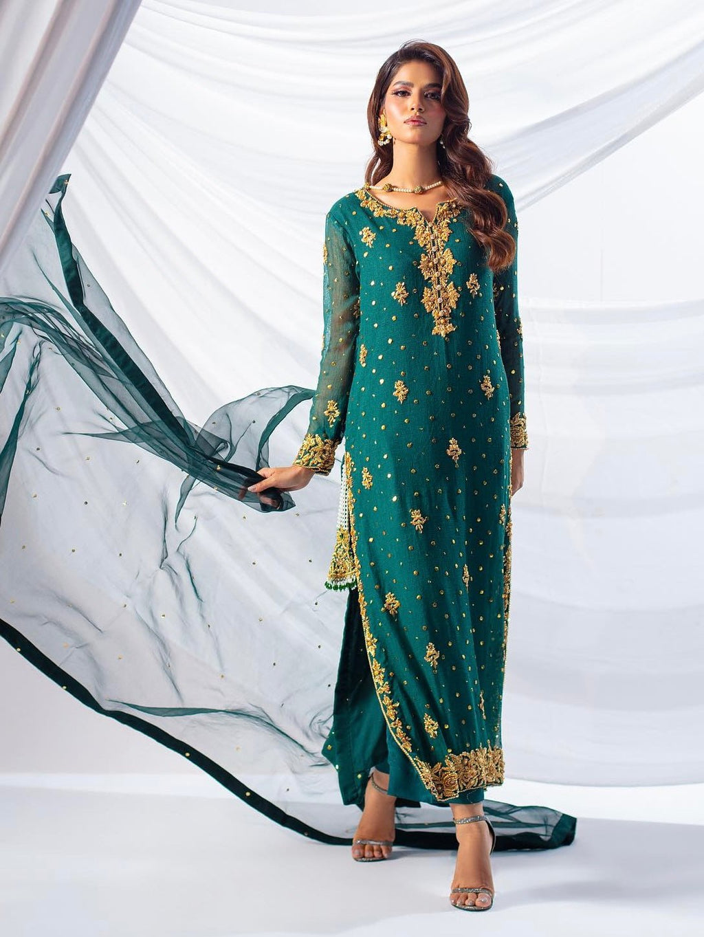 Sehrish Nadeem - Green kamdani - Eemie's Studio