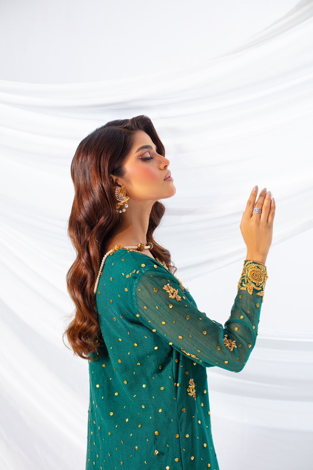 Sehrish Nadeem - Green kamdani - Eemie's Studio