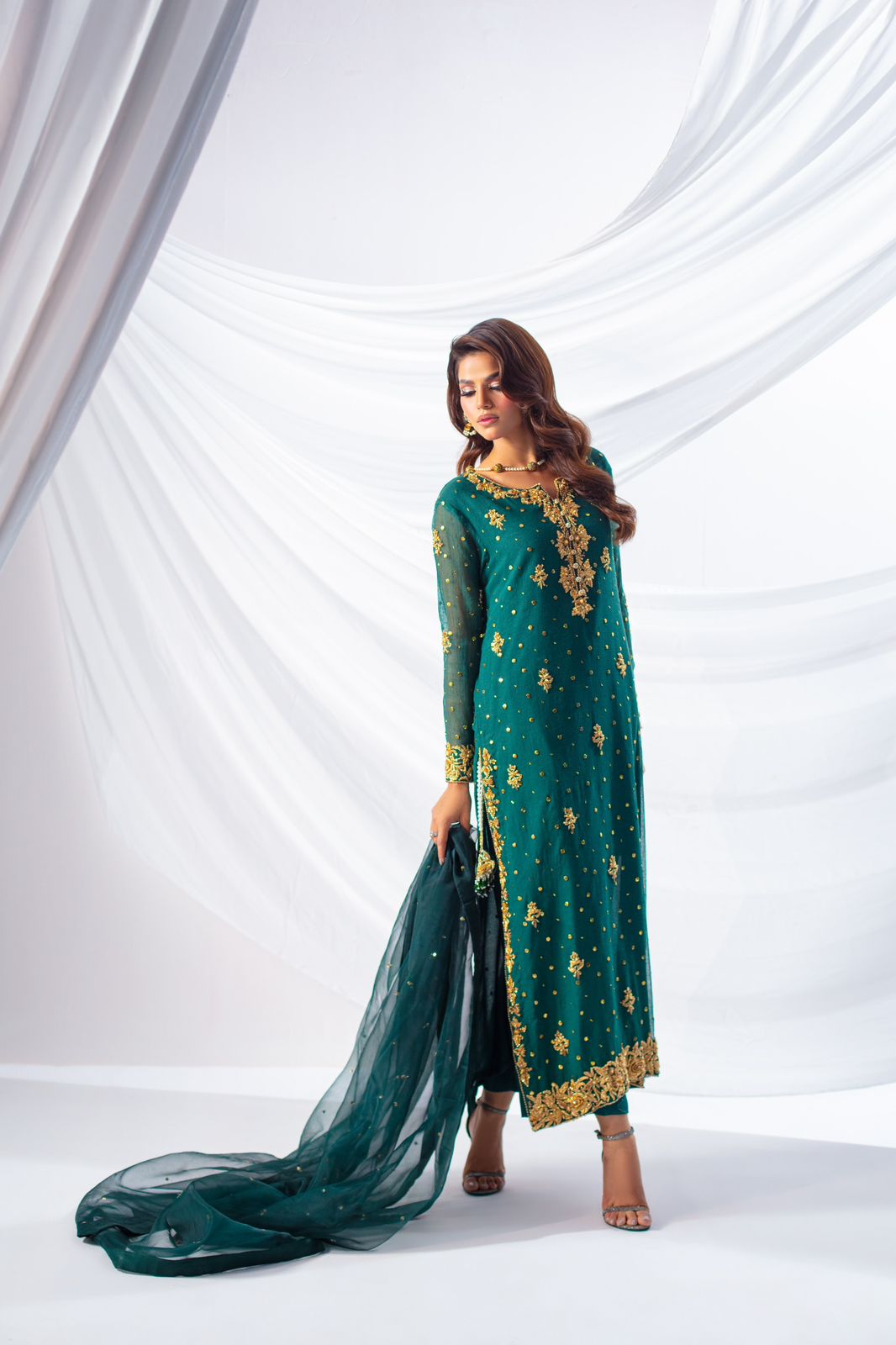 Sehrish Nadeem - Green kamdani - Eemie's Studio
